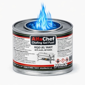AlfaChef Reşo Yakıtı 200 ml  Açık Büfe & Catering Isıtıcı Yakıtı