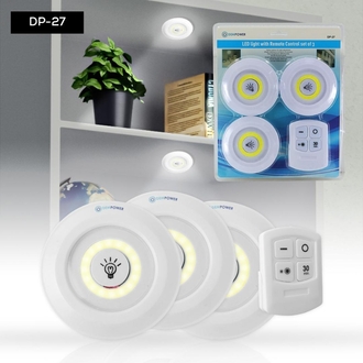3lü Uzaktan Kumandalı Yapışkanlı Kablosuz Led Spot
