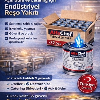 AlfaChef Reşo Yakıtı 200 ml  Açık Büfe & Catering Isıtıcı Yakıtı