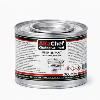 AlfaChef Reşo Yakıtı 200 ml  Açık Büfe & Catering Isıtıcı Yakıtı