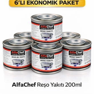 AlfaChef Reşo Yakıtı 200ml – 6’lı Ekonomik Paket | Restoran & Catering İçin