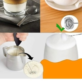Pilli Mini Mixer Kahve Süt Köpürtücü Karıştırıcı Cappuccino Mixer
