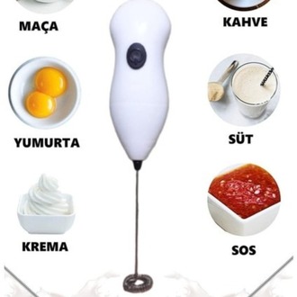 Pilli Mini Mixer Kahve Süt Köpürtücü Karıştırıcı Cappuccino Mixer