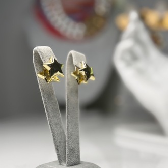 Tabir Yıldız Gold Küpe