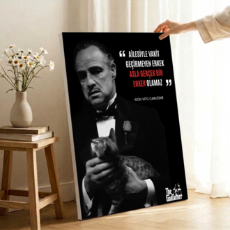 Don Vito Carleone "AİLESİ İLE VAKİT" THE GODFATHER Alıntısı 4K PREMİUM Kanvas Tablo
