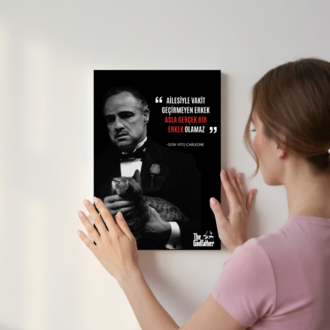 Don Vito Carleone "AİLESİ İLE VAKİT" THE GODFATHER Alıntısı 4K PREMİUM Kanvas Tablo