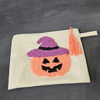Halloween kabak desenli el çantası