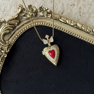 Love Hearts Kapaklı Kolye | Çelik