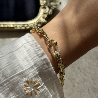 Zincir Detay Bileklik | 14k vip