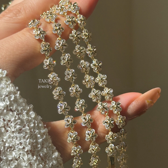Taşlı Çiçek Bileklik | 14k vip