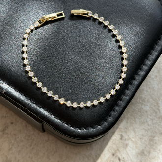 Sıralı Yuvarlak Taş Bileklik | 14k vip