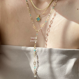 Soft Ocean Vibes Y Kolye | Altın Kaplama