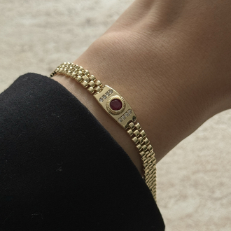 Burgundy hasır kordon bileklik | 14k vip