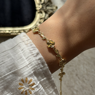 Vintage Gül Detay Bileklik | 14k vip