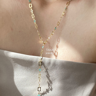 Soft Ocean Vibes Y Kolye | Altın Kaplama