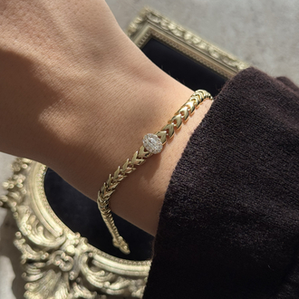 Taşlı Başak Model Bileklik | 14k xuping