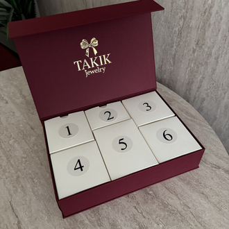 Premium Kadife Dokulu 6li Advent Calendar Mıknatıslı