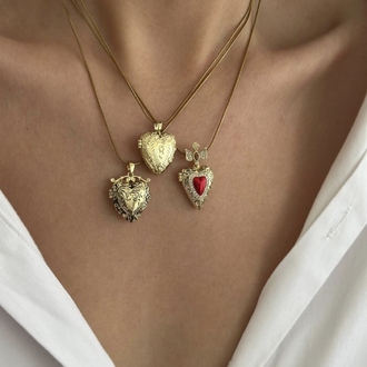 Love Hearts Kapaklı Kolye | Çelik