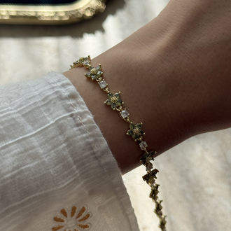 Soft Yeşil Çiçek Bileklik | 14k vip