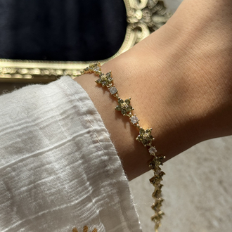 Soft Yeşil Çiçek Bileklik | 14k vip