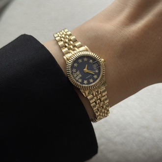 Stargirl gold lacivert kordonlu saat