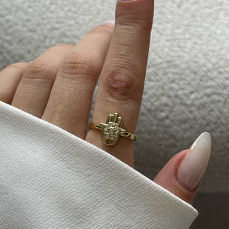 Taşlı hamsa yüzük