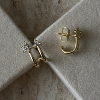 Çiçek Desen Küpe | 14k xuping