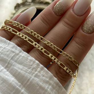 Desenli Figaro Zincir Kolye | 14k vip