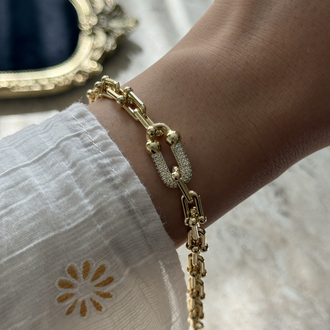 Zincir Detay Bileklik | 14k vip