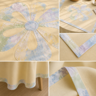 Pastel Blossom Masa Örtüsü & Kapak Seti