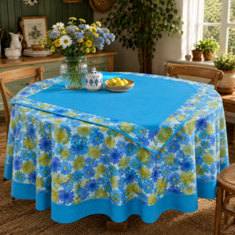 Blue Garden Collection Masa Örtüsü ve Kapak