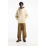Oversize %100 Cotton Erkek Kargo Pantolon Kahverengi
