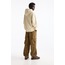 Oversize %100 Cotton Erkek Kargo Pantolon Kahverengi