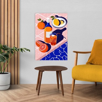Havuz Kenarı Keyfi Çizim Poster