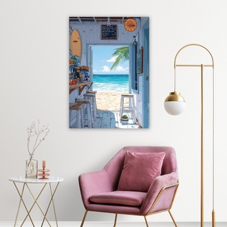 Yazlık Bir Kafe Çizim Poster