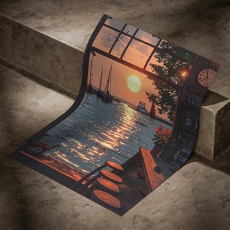 İllüstrasyon Günbatımı Posteri