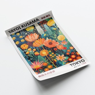 Yayoi Kusama Renkli Çiçekler Posteri