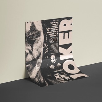 Siyah Beyaz Joker Tasarım Poster