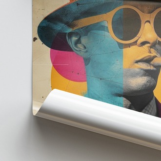Puro İçen Adam Renkli Poster