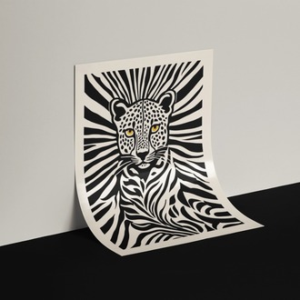Siyah Beyaz Leopar Posteri