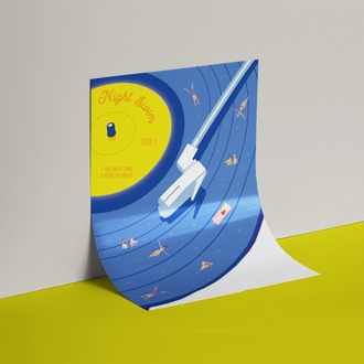 Plak içinde Yüzen İnsanlar Poster