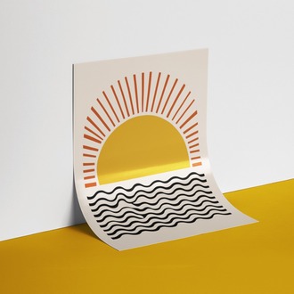 Geometrik Şekilli Güneş Poster