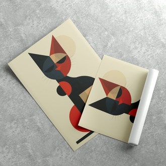 Geometrik Şekilli Kedi Posteri