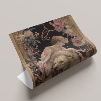 Aslan ve Kadın Tarot Kartı Poster