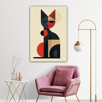 Geometrik Şekilli Kedi Posteri