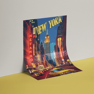 New York ve Taksi Posteri