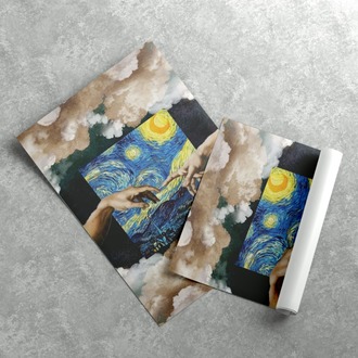 Van Gogh ve Eller Çizim Poster