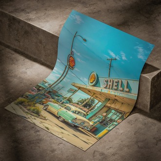 Kasabadaki Shell Vintage Poster