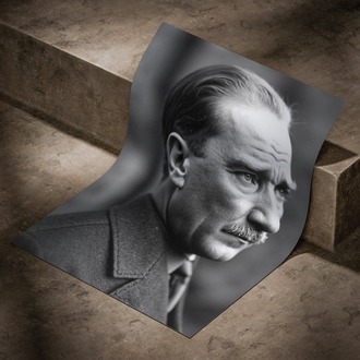 Siyah Beyaz Atatürk Posteri