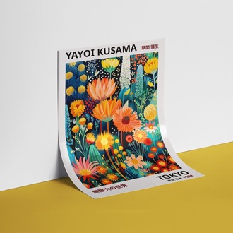 Yayoi Kusama Renkli Çiçekler Posteri